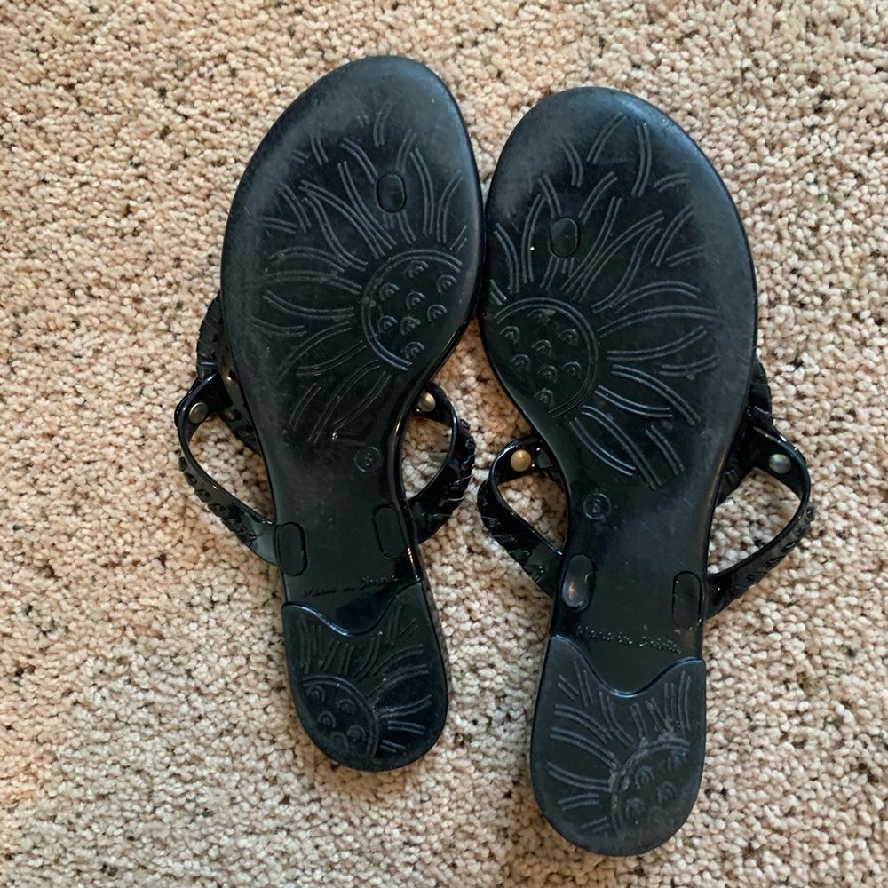 Jack Rogers Georgica jelly sandals black size 8